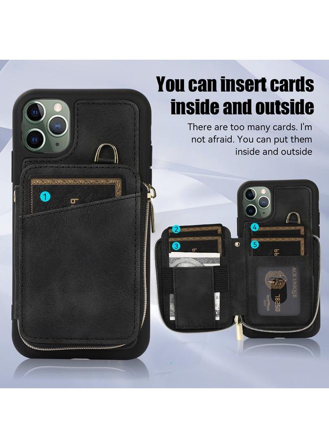 S-TOP Case For iPhone 11 Pro Max Zipper Card Bag Back Cover Phone Case - Image 5