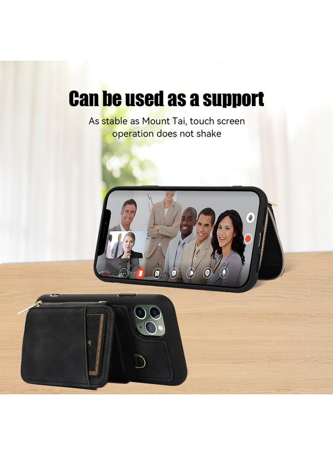 S-TOP Case For iPhone 11 Pro Max Zipper Card Bag Back Cover Phone Case - Image 4