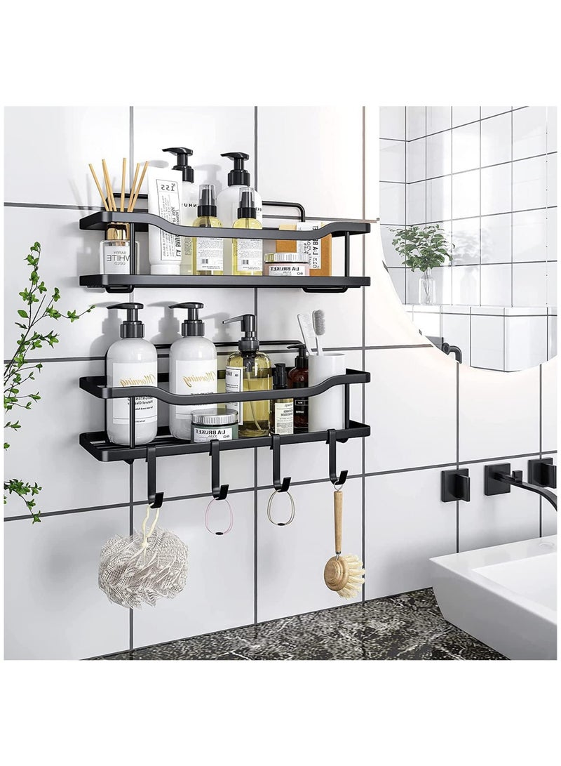 Arabest Shower Caddy 2 Pack, Bathroom Adhesive Shower Shelf, Organizer Shelves No Drilling, Rustproof Stainless Steel Shower Organizer for Bathroom & Kitchen Storage  - Image 2