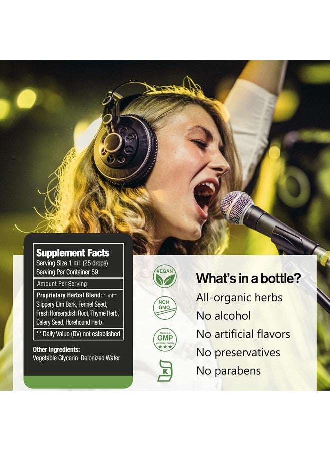 CLYOR Voice37 - Singers Voice Remedy - 2 Pack All Natural Herbal Vocal Booster Formula to Lubricate Soothe and Relieve Hoarseness Dry Itchy Throat - Enhance Singing and Speaking - 2 oz - VOICE37 - Image 4