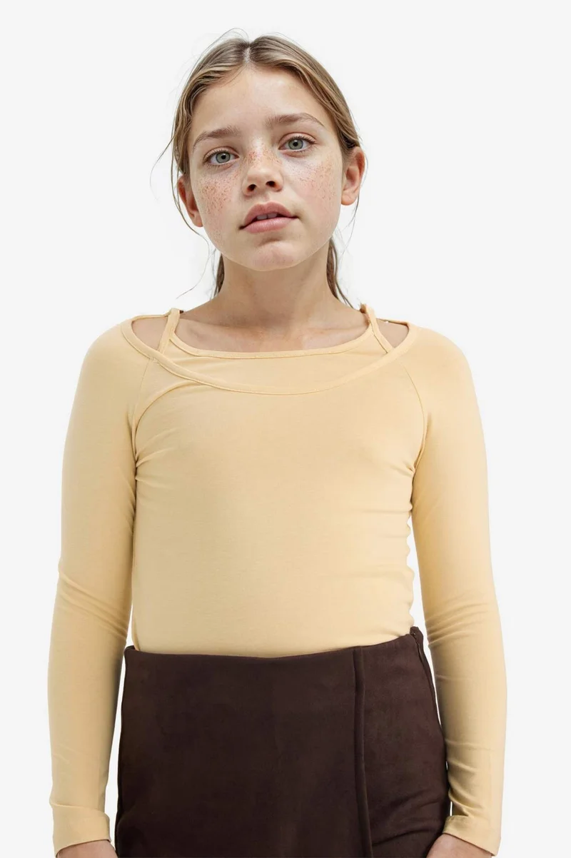 ديفاكتو Girl Slim Fit Sweet Printed Corduroy Long Sleeve T-Shirt