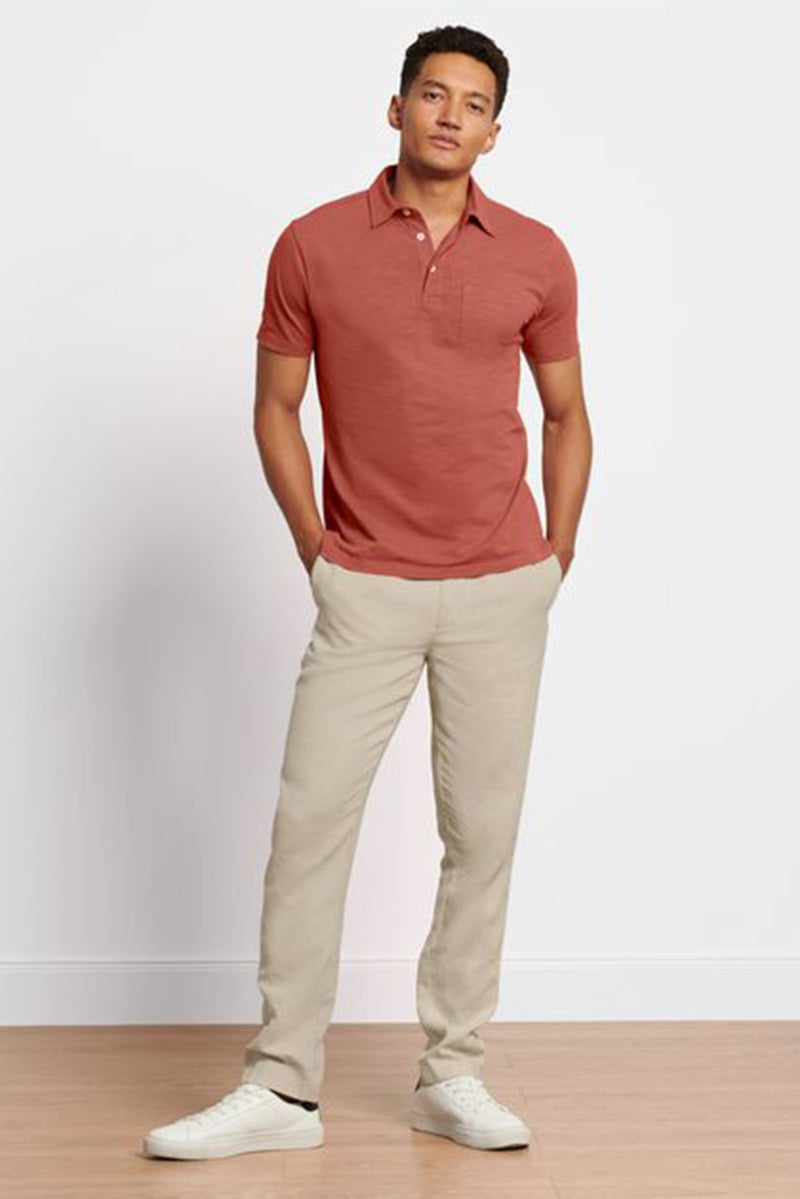 Tchibo Men Drawstring Plain Linen Sweatpants, Beige - Image 1