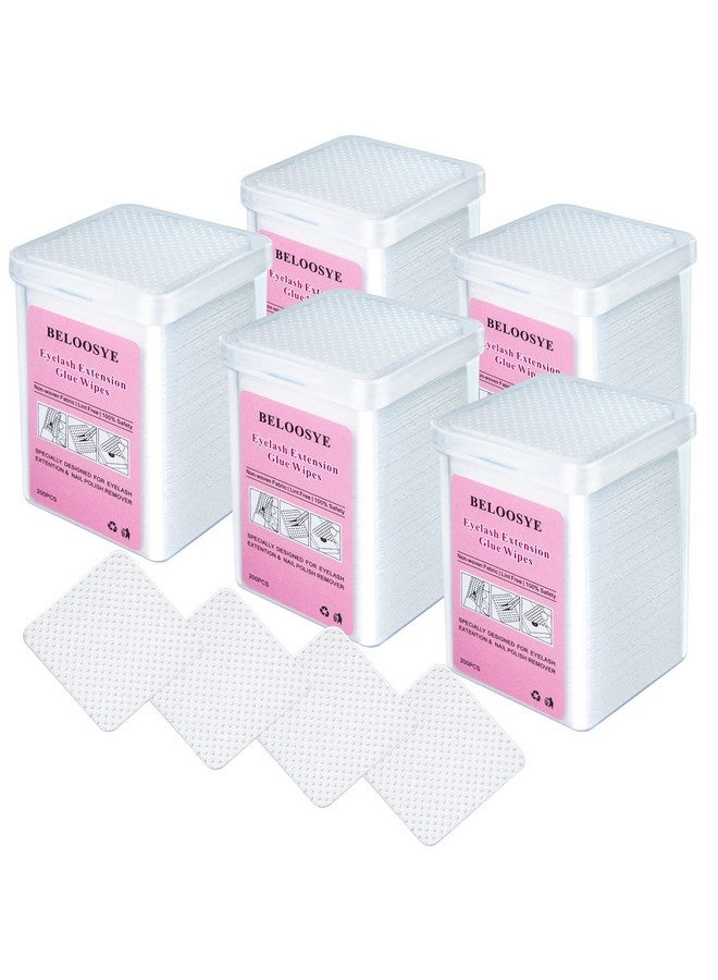 BELOOSYE 1000 PCS Eyelash Extension Glue Wipes,Lint Free Nail Wipes,Super Absorbent Soft Non-woven Fabric Adhesive Nail Polish Remover Wipe, Glue Wiping Cloth for Lash Extension Supplies and Nail Polish Bottle - Image 1