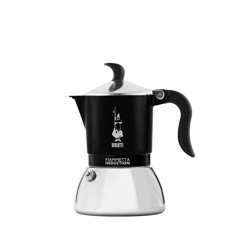 Bialetti Fiammetta Induction Coffee Maker 4 Cups 150 ML Suitable for All Cookers Elegant Design Black