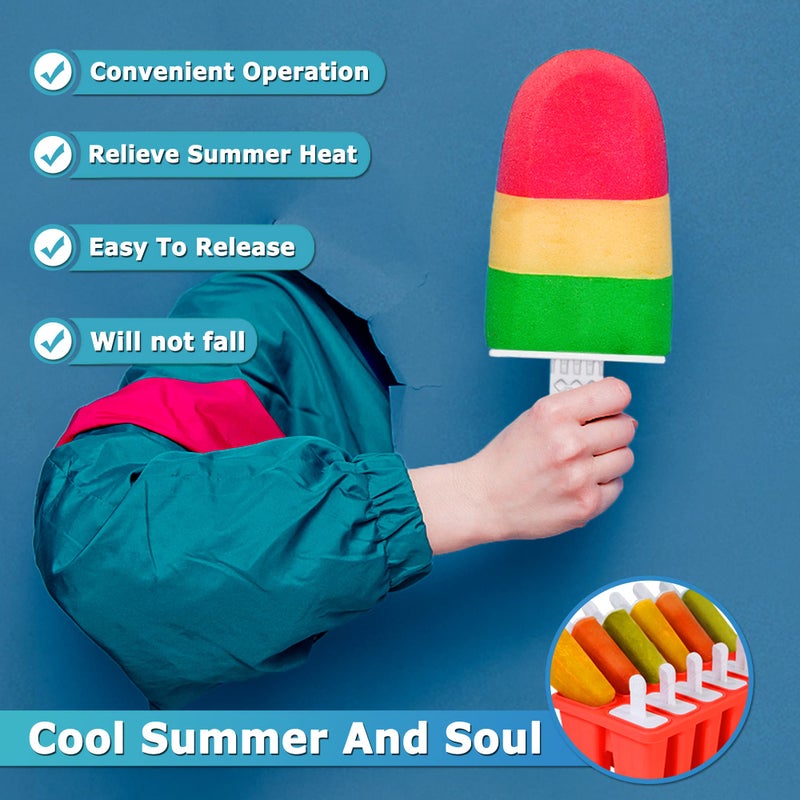Choicy Silicone Popsicle Molds 10-cavity, DIY Ice Pop Mold for Kids Adult Teens, BPA Free Ice Cream Molds for Party Yogurt Juice Smoothies Sticks - Image 4