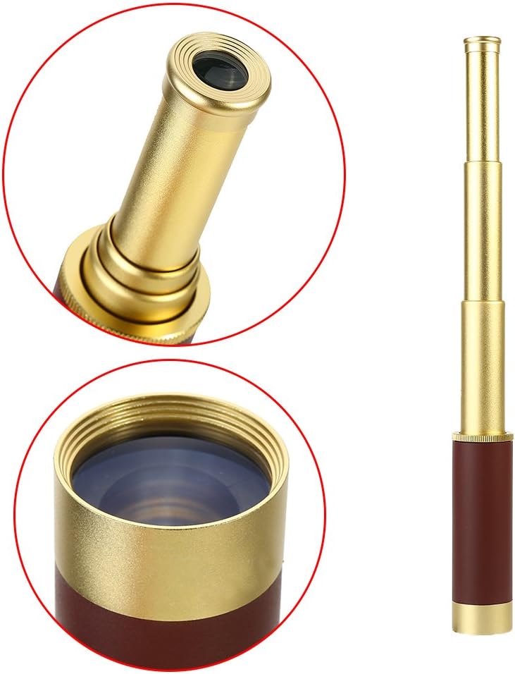 Dilwe Pirate Monocular Telescope, Handheld Collapsible Aluminium Alloy Telescope, 25x30 Portable Optical MonocularTelescope for Outdoor Using - Image 5