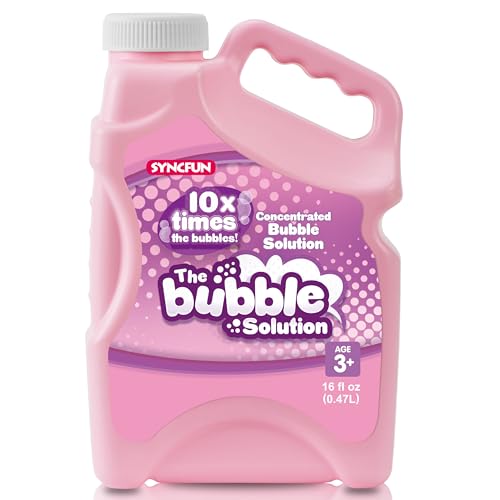 SYNCFUN 16 oz Bubble Solution RefillsUp to 125 Gallons Concentrated Solution for Bubble Machine Wands Blower Easter Outdoors ActivityPink - Image 1