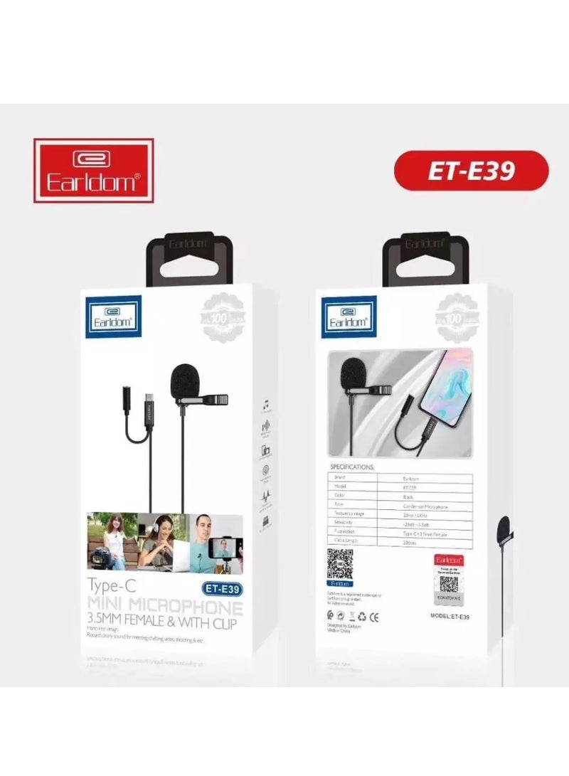 Earldom ET-E39 C-Type Condenser Wired Microphone for Professional Audio Recording - Image 1