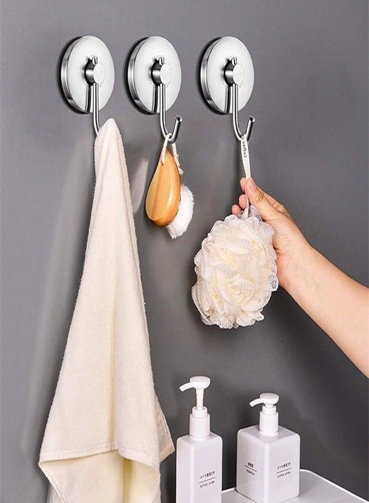 High Quality Suction Cup Hooks, Stainless Steel Suction Cup, Suitable for Kitchen Hanger Towel Wall, No Drilling Required, Brushed Silver 2 Pieces - Image 3