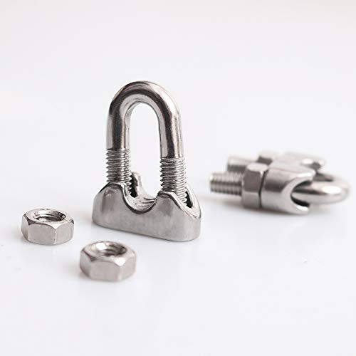 Cozihom 16 Pack 1/4 Inch M6 Wire Rope Cable Clip Clamp, 304 Stainless Steel, Wire Rope Clip, U Bolt Saddle Fastener. - Image 5