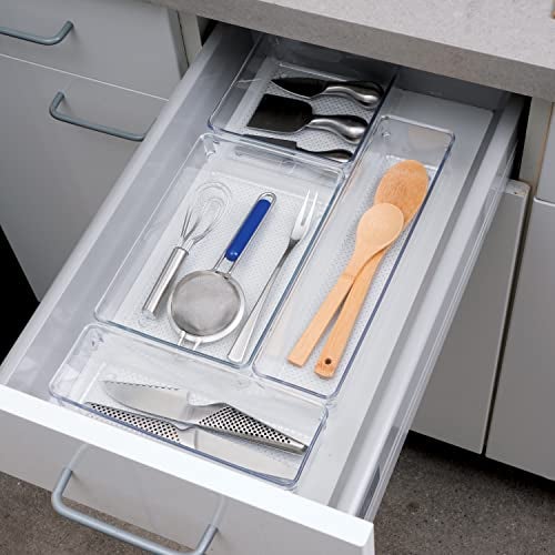 Oggi Clear Drawer Organizer - 3" X 12.5" - Ideal for Organizing Kitchen Drawers, Office, Desk, Silverware, Kitchen Utensils, Cosmetics and Bathrooms - Image 5