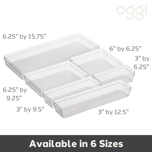 Oggi Clear Drawer Organizer - 3" X 12.5" - Ideal for Organizing Kitchen Drawers, Office, Desk, Silverware, Kitchen Utensils, Cosmetics and Bathrooms - Image 4