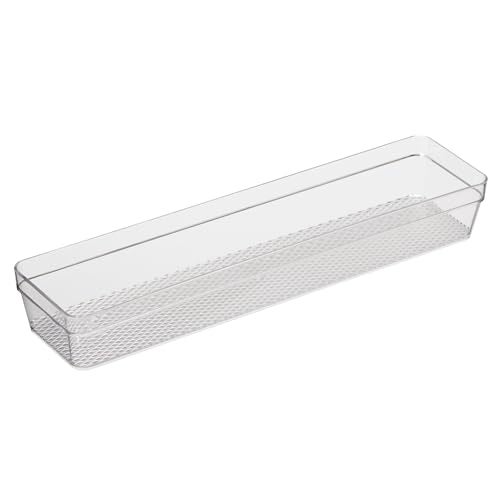 Oggi Clear Drawer Organizer - 3" X 12.5" - Ideal for Organizing Kitchen Drawers, Office, Desk, Silverware, Kitchen Utensils, Cosmetics and Bathrooms - Image 1