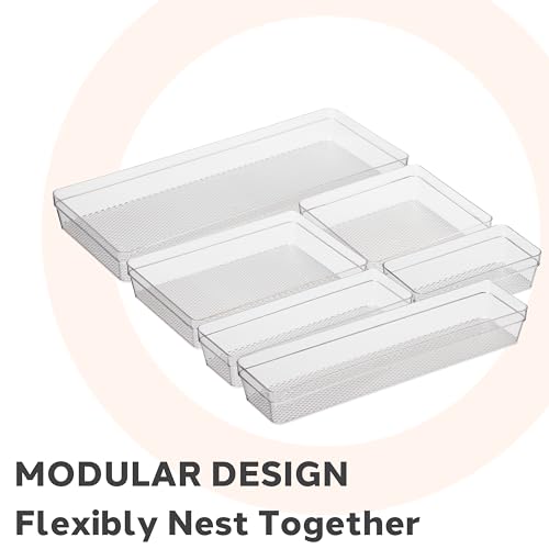 Oggi Clear Drawer Organizer - 3" X 12.5" - Ideal for Organizing Kitchen Drawers, Office, Desk, Silverware, Kitchen Utensils, Cosmetics and Bathrooms - Image 3