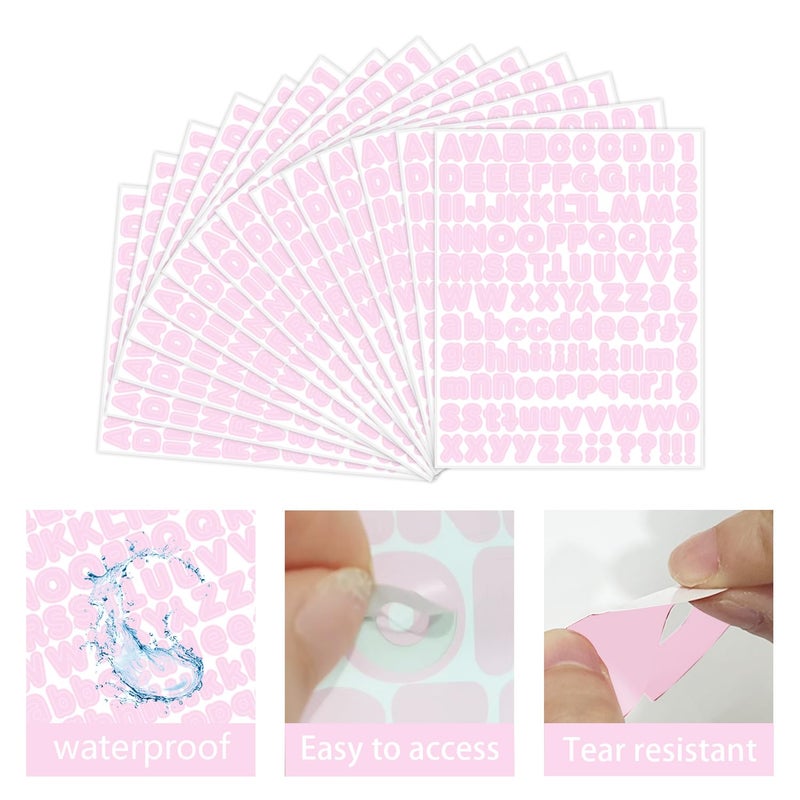 Starboling Pink Alphabet Stickers, 1/2 inch, 10 Sheets, Self-Adhesive Vinyl, Minimalist Style, Perfect for Labels & Decor - Image 3