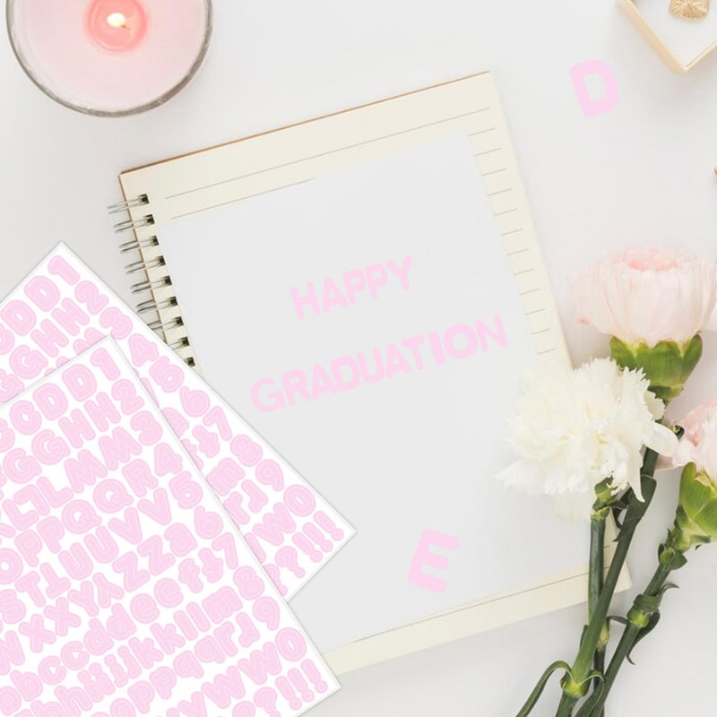 Starboling Pink Alphabet Stickers, 1/2 inch, 10 Sheets, Self-Adhesive Vinyl, Minimalist Style, Perfect for Labels & Decor - Image 5