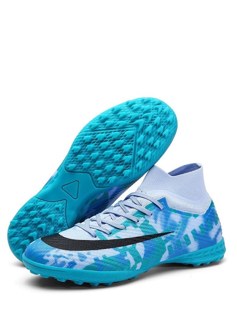 SKT Shiketro High-Top Football Shoes With Broken Nails And Long Nails, Breathable Outdoor Sports Training Shoes For Men And Women, Grass Track And Field Running Shoes, Four-Season Sports Shoes  - Image 1
