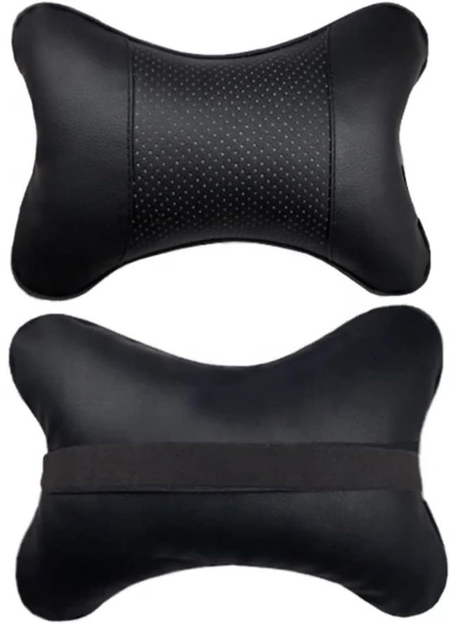 Car Neck & Back Pillow Set - Neck & Lumbar Support Pillow for Chair, Car Seat, Wheelchair, Gaming, Office Chair - Enhanced Comfort Memory Foam Headrest & Back Cushion  - Image 1
