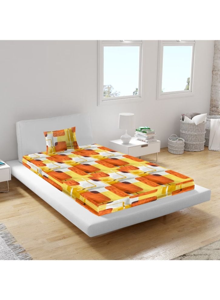 بيفت BYFT Orchard Comfort بلاط جيوماتريك أصفر بنمط ورقة واحدة مطبوعة وغطاء وسادة واحد 150 × 230 سم ستوكات  - Image 4