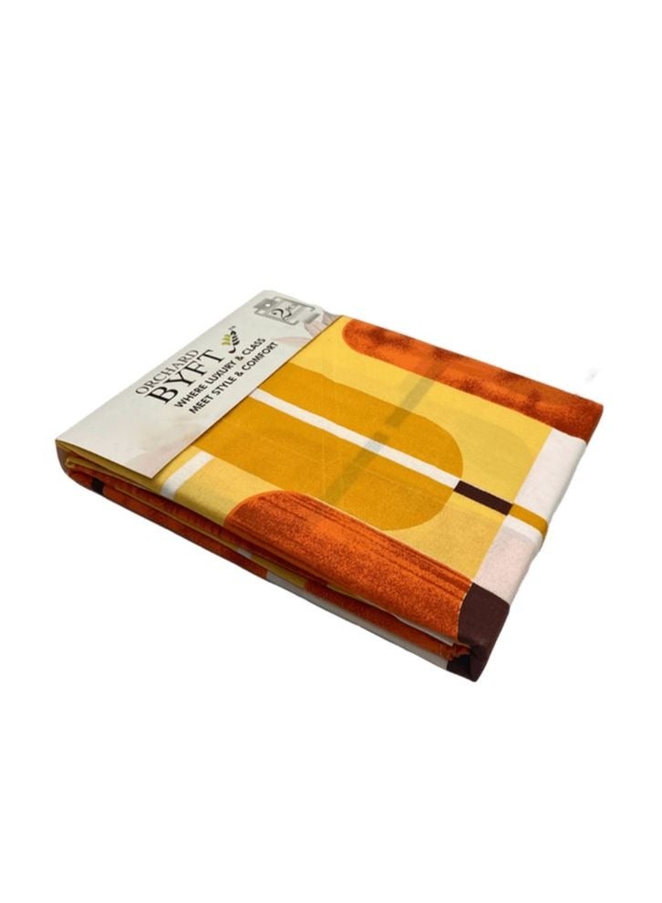 بيفت BYFT Orchard Comfort بلاط جيوماتريك أصفر بنمط ورقة واحدة مطبوعة وغطاء وسادة واحد 150 × 230 سم ستوكات  - Image 3