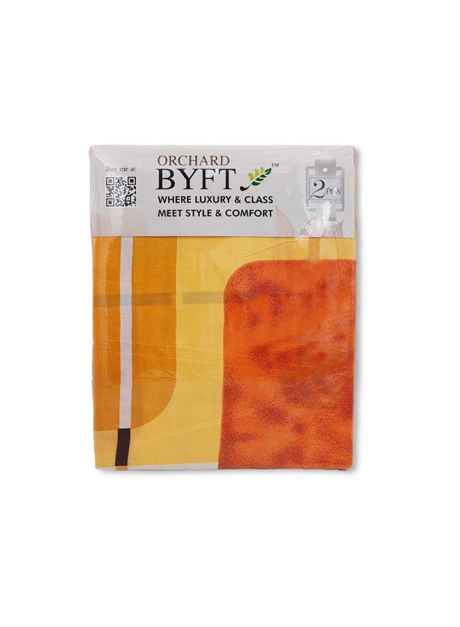 بيفت BYFT Orchard Comfort بلاط جيوماتريك أصفر بنمط ورقة واحدة مطبوعة وغطاء وسادة واحد 150 × 230 سم ستوكات  - Image 2