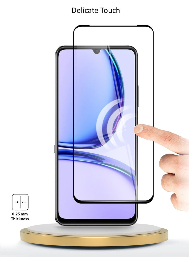 Wtech Realme C53 4G 2023 Premium E2E Full Glue Full Cover Tempered Glass Screen Protector (MSGECN) - Clear - Image 3