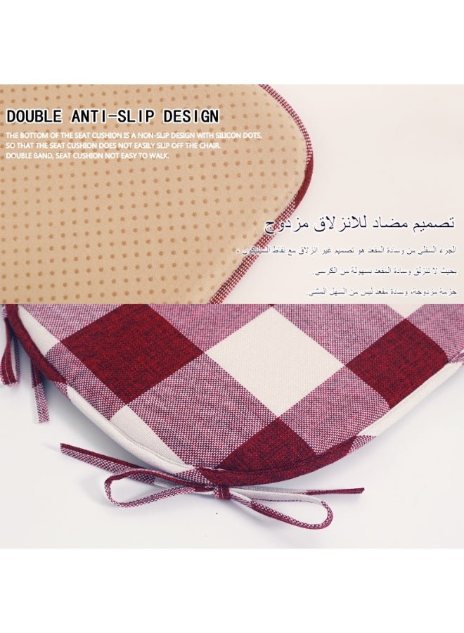 Foam Chair Cushions for Dining Chairs Set of 2, Non Slip Kitchen Chair Pads, 43x41x3 cm, Indoor Dining Chair Cushions with Ties, U-Shaped Seat Cushions for Kitchen Chairs - Image 4