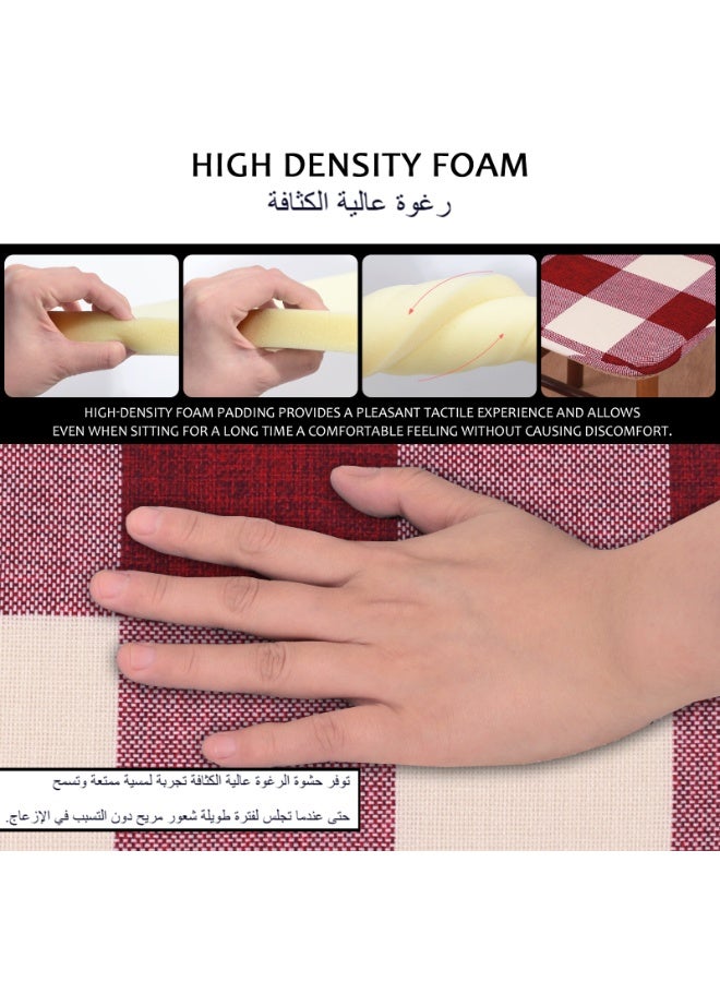 Foam Chair Cushions for Dining Chairs Set of 2, Non Slip Kitchen Chair Pads, 43x41x3 cm, Indoor Dining Chair Cushions with Ties, U-Shaped Seat Cushions for Kitchen Chairs - Image 3