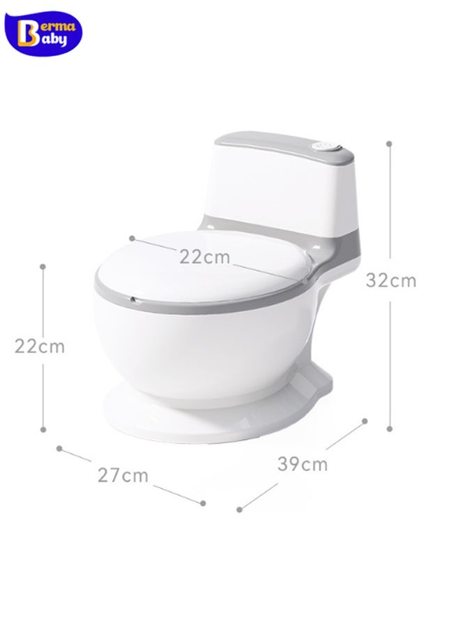 Berma Baby Potty Training Toilet, Realistic Potty Training Seat with Storage Bag, Toddler Potty Chair, Children's Toilet Seat with Soft Seat, Toilet Paper Dispenser and Splash Guard, Non-slip, Suitable for Boys and Girls (Gray)  - Image 2