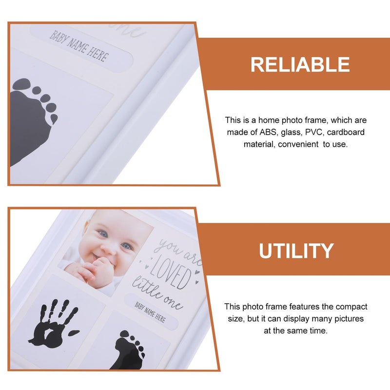 White Clay Hand Footprint Frame Keepsake First Year Photo Memory Wall Decor - Image 4