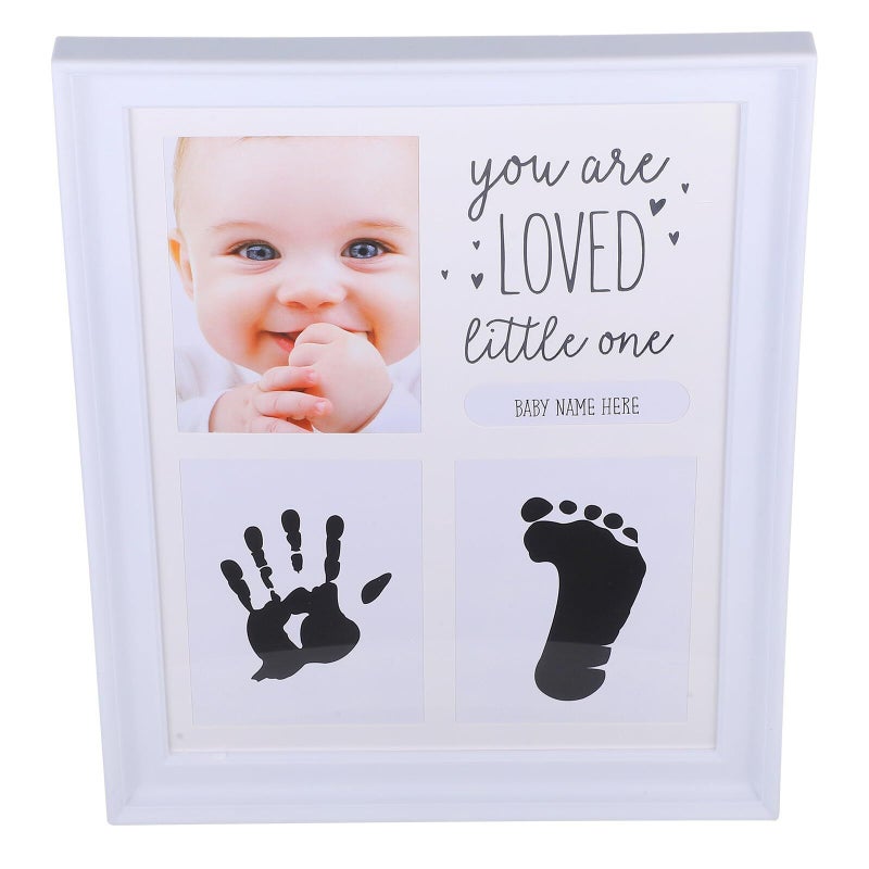 White Clay Hand Footprint Frame Keepsake First Year Photo Memory Wall Decor - Image 2