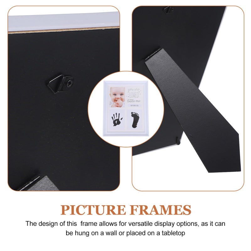 White Clay Hand Footprint Frame Keepsake First Year Photo Memory Wall Decor - Image 5