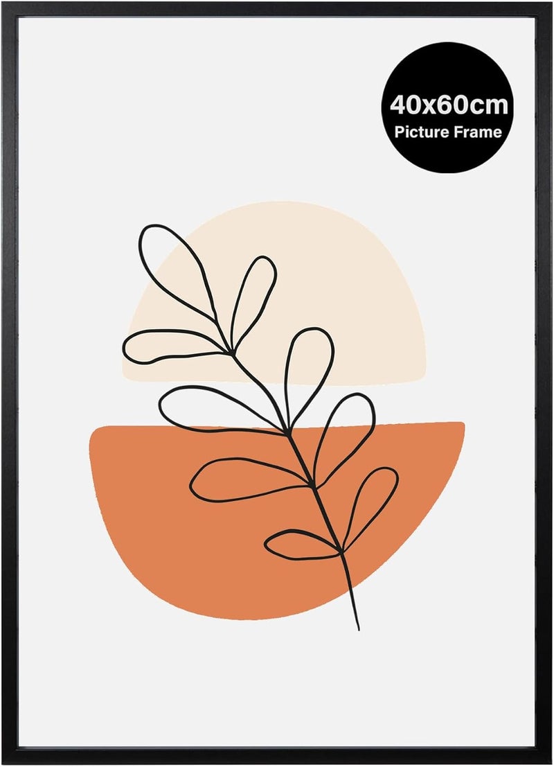 KAIWIN إطارات صور KAIWIN مقاس 40 × 60 سم، إطار أسود مقاس 40 × 60 سم، إطار صور خشبي للتعليق، إطار ملصق يُستخدم للصور، الصور، الملصقات، الألغاز - Image 1