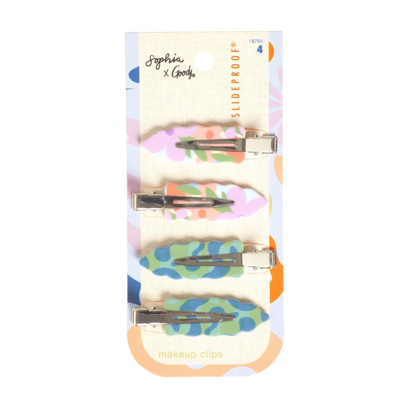 Goody X Sophia Yeshi Hair Clips for Makeup, SlideProof Clips for Women, Men & Girls, Dentless & Secure Hold, Styling Accessories for Skincare & Makeup Application, All Hair Types, 4 Ct - Image 1