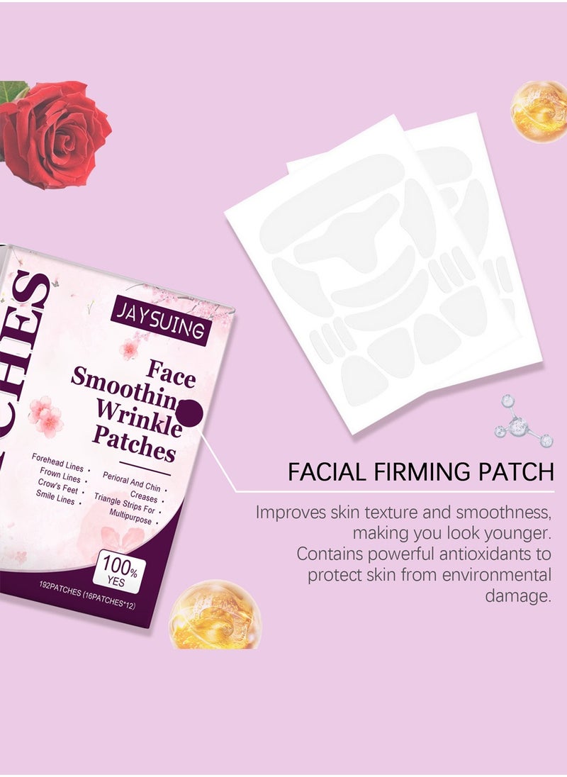Jaysuing - Face Smoothing Wrinkle Patches -192  Face Patches for Wrinkles Overnight ,Anti Wrinkle Patches for Face ,Forehead and Fine.Face Tape to Reduce Fine Wrinkles and Smile Lines ,Lift and  Anti-wrinkle - Image 1