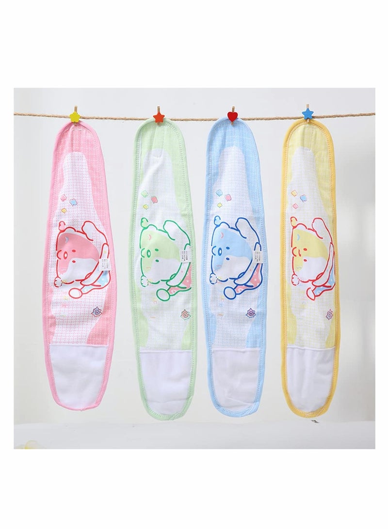 Excefore 4 Pcs Cartoon Baby Belly Band Infant Umbilical Hernia Belt Baby Belly Belt Newborn Infant Belly Wrap Newborn Belly Binder (Yellow Green Blue Pink) - Image 2