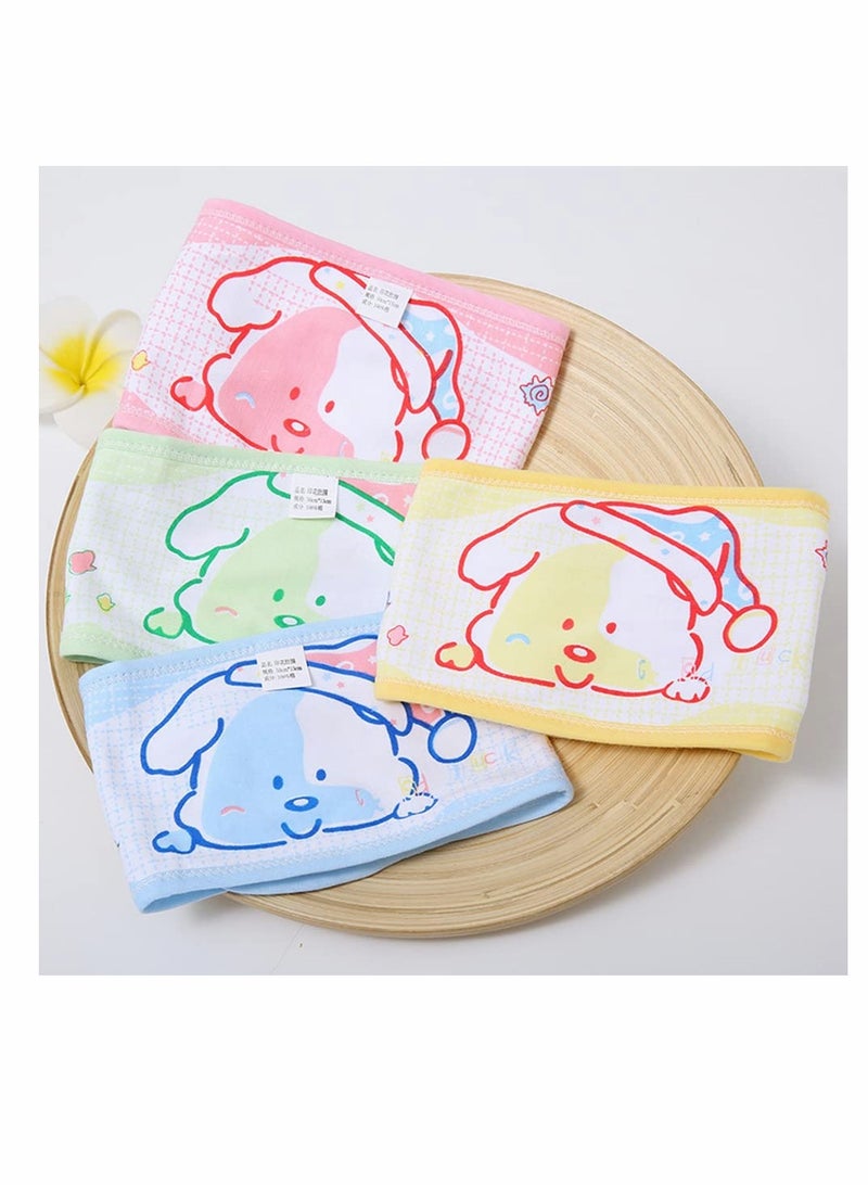 Excefore 4 Pcs Cartoon Baby Belly Band Infant Umbilical Hernia Belt Baby Belly Belt Newborn Infant Belly Wrap Newborn Belly Binder (Yellow Green Blue Pink) - Image 5