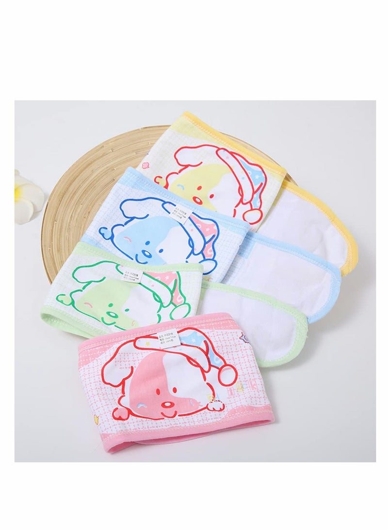 Excefore 4 Pcs Cartoon Baby Belly Band Infant Umbilical Hernia Belt Baby Belly Belt Newborn Infant Belly Wrap Newborn Belly Binder (Yellow Green Blue Pink) - Image 4
