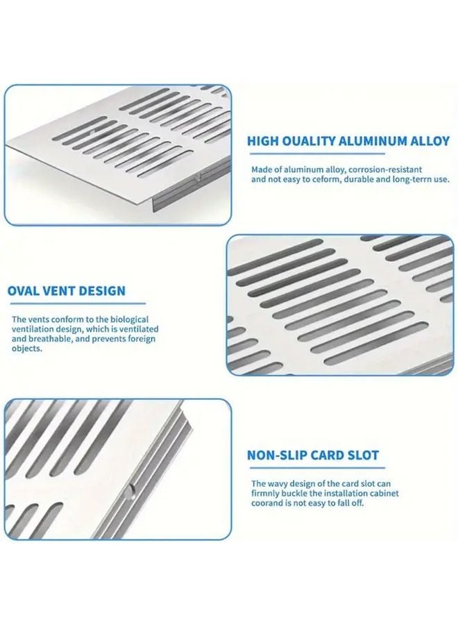 2pcs Heavy Duty Aluminum Ventilation Grille Dustproof Moisture Resistant Easy Install - Image 5
