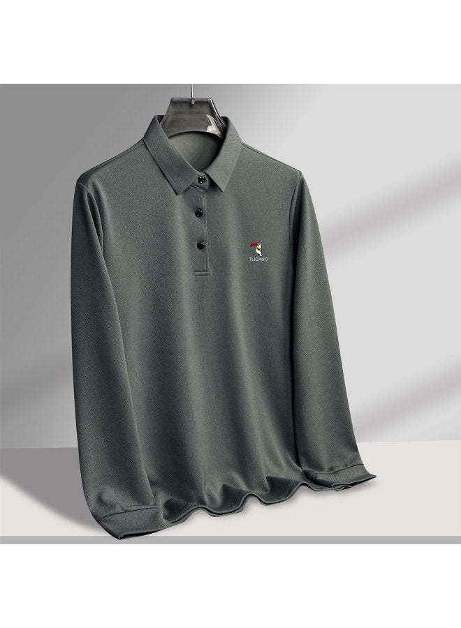 Tucano men's Long Sleeve Polo Shirt - Spring/autumn Collared Casual Business Tee - Image 2
