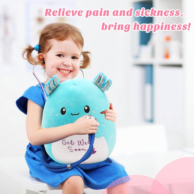 Easfan 13'' Get Well Soon Axolotl Plush Pillow Soft Cute Salamander Plush Get Well Soon Gifts for Kids Patient Feel Better for Women Men - Image 3