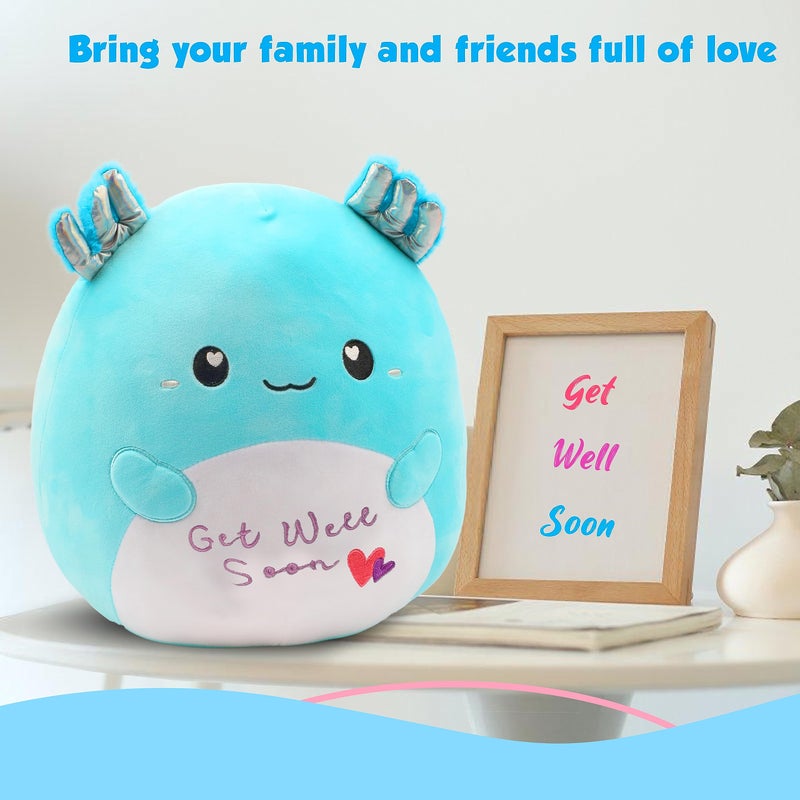 Easfan 13'' Get Well Soon Axolotl Plush Pillow Soft Cute Salamander Plush Get Well Soon Gifts for Kids Patient Feel Better for Women Men - Image 4