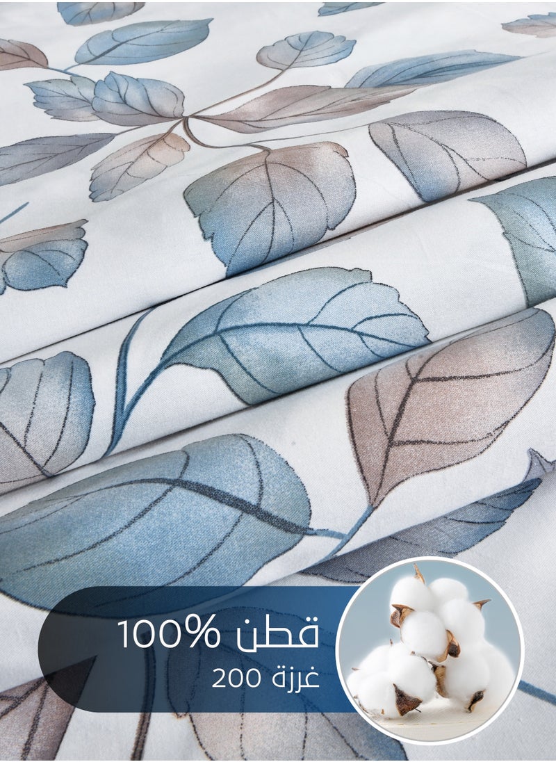 Master Home Textile Cotton Floral Comforter Sets, Fits 200 x 200 cm Double Size Bed, 9 Pcs, 100% Cotton 200 Thread Count, With Removable Filling, Veronica Series  - Image 3