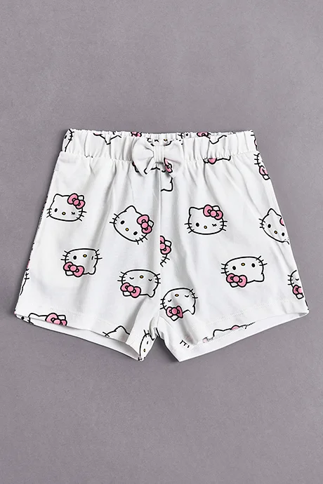أر أند بي 2 Pack Hello Kitty Printed Shorts with Elastic Waist