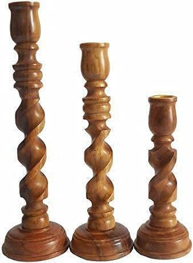 Giftoshopee Beautiful Handmade Wooden Candle Holder Stand for Home Decor Decorative Tealight Gifts Item, - Image 2