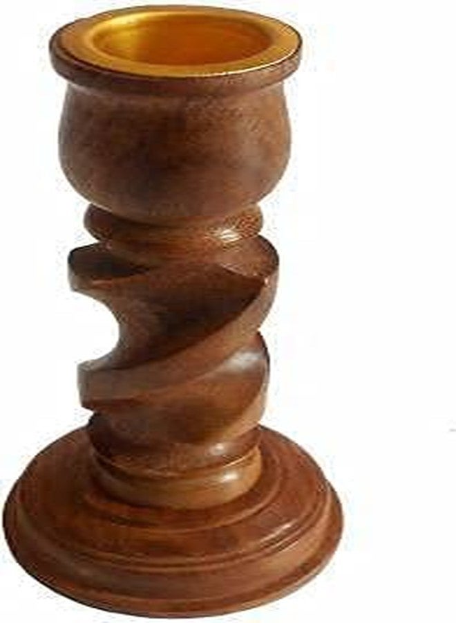 Giftoshopee Beautiful Handmade Wooden Candle Holder Stand for Home Decor Decorative Tealight Gifts Item, - Image 1