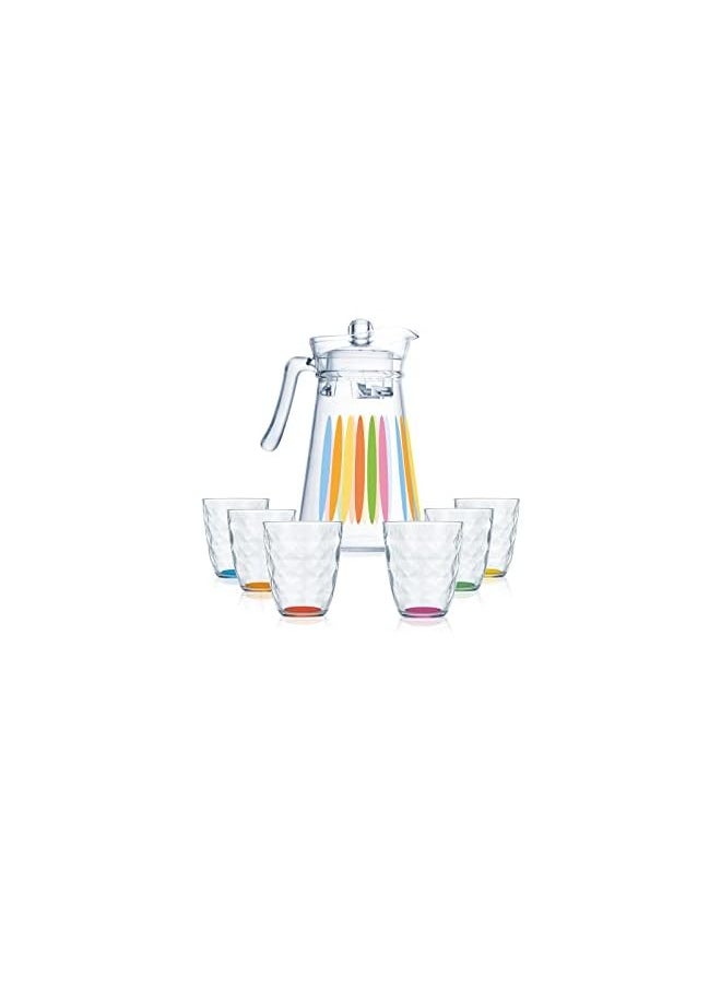 Luminarc طقم مشروبات نيو بلس كوني رينبو دايموند مكون من 7 قطع  - Image 2