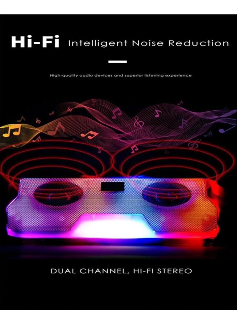 A006 Bluetooth Speaker Portable Stereo Speaker with HD Audio and Enhanced Bass LED flickers Multicolor Lights (Grey)