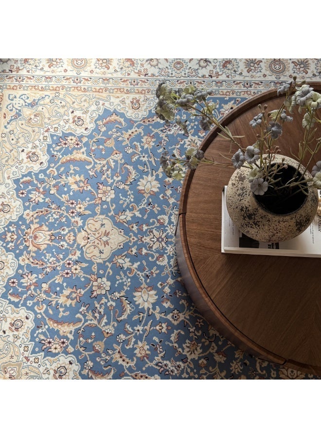 Alkaffary Bashayer Area Rug, Living Room & Majlis Rug, Luxury Heritage Arabic Design High-Quality Materials,165x260 cm,Blue - Image 4