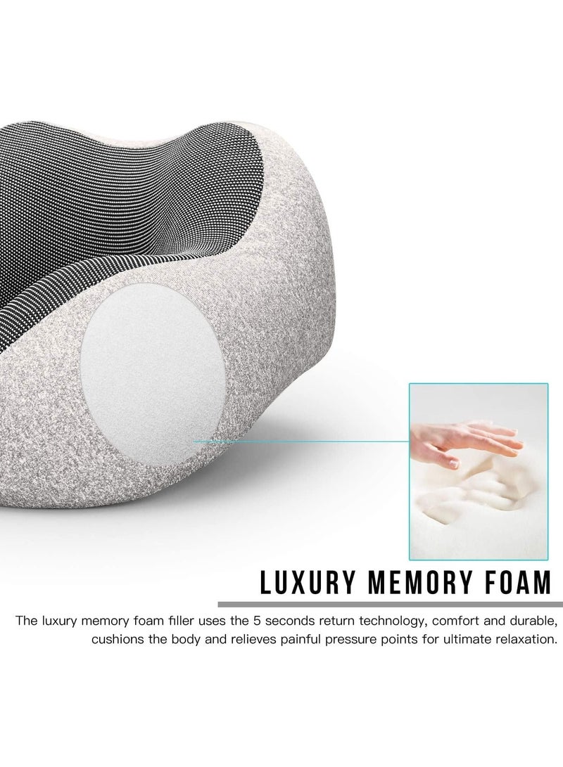 Travel Pillow,For Sleeping Airplane, Neck Pillow for Travel Accessories,U Shaped Neck Support Comfortable & Breathable Cover, Airplane Travel Kit with 3D Eye Masks, Earplugs, and Luxury Bag - Image 5